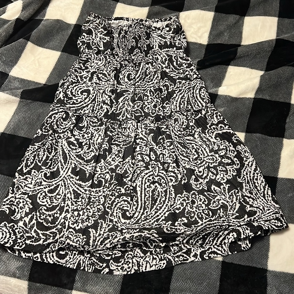 American Eagle Outfitters Black & White Strapless Dress size 0 - Picture 8 of 14